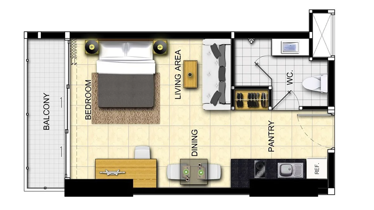 Contoh Denah apartemen Tipe 36